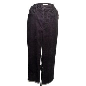 NWT Corduroy Wide Leg Pants by‎ FDJ Women's Size 12  Dark Black Vintage Style